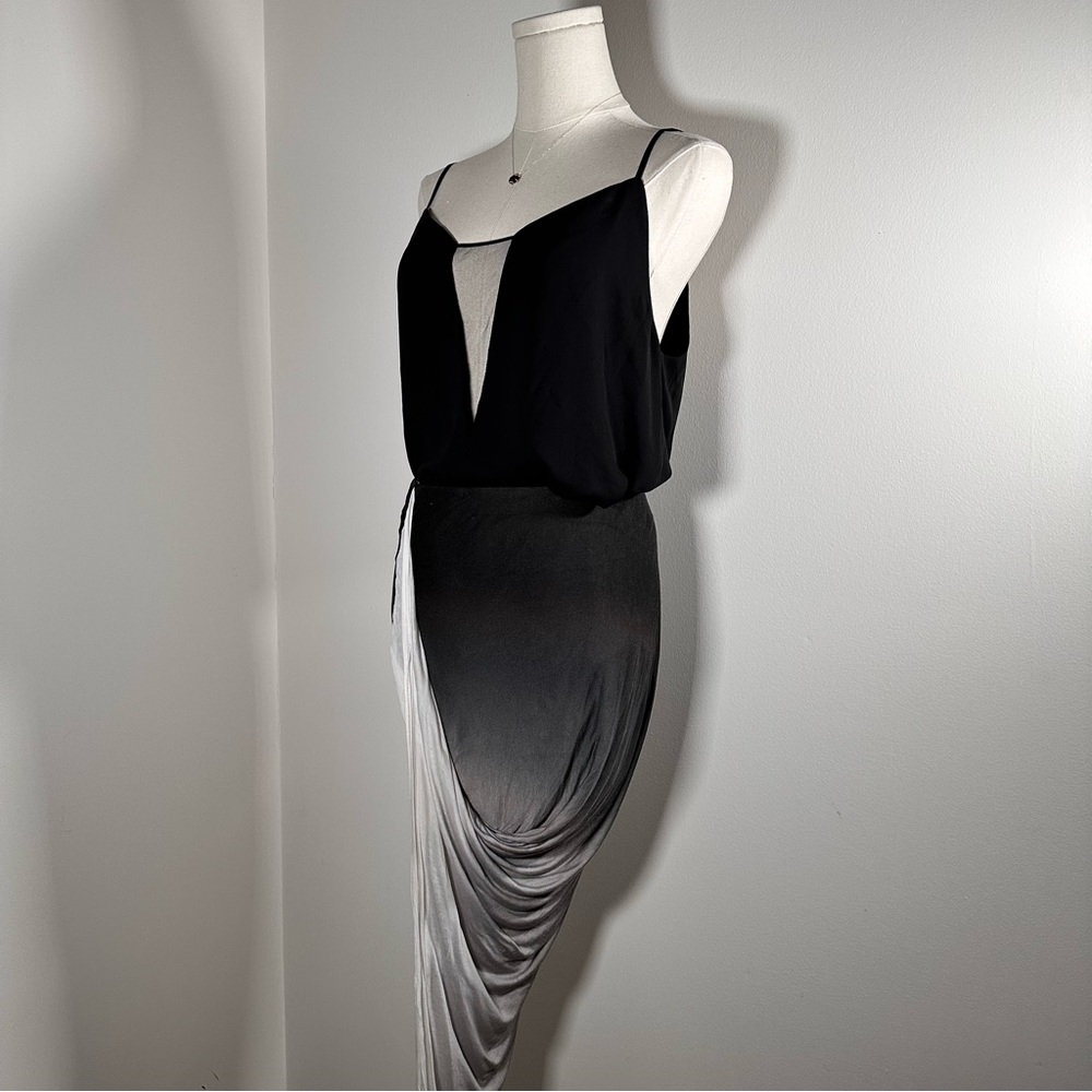 BUNDLE Aritzia Helmut Lang Babaton mesh v strap tan drape skirt black ombré